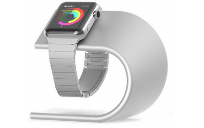 Houder aluminium Luxe voor Apple Watch iWatch oplader / Standaard voor smartwatch Cradle / Zilver