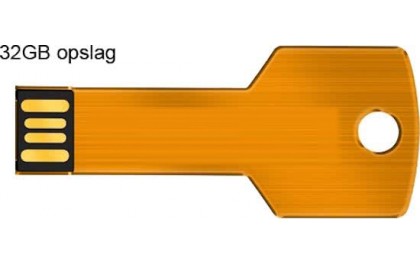 Memory stick sleutelvorm 32GB Oranje-Goud / USB 2.0 flashdrive / USB-stick