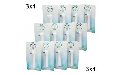 3x 4-pack BrushPoint vervangingsborstels Opzetborstels voor Oral-B elektrische tandenborstels