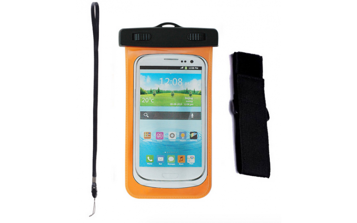 Waterproof bag hoes etui Oranje voor telefoon voor iPhone, Samsung Galaxy, LG, HTC etc