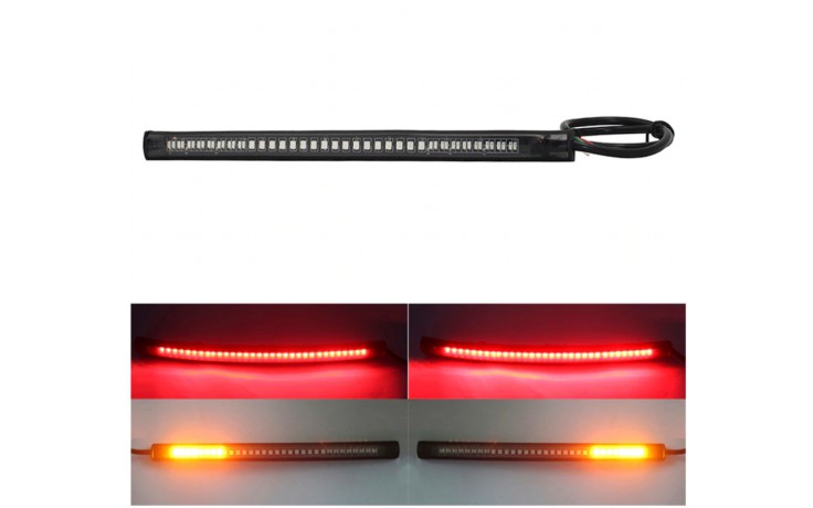 Knipperlicht en remlicht strip voor motorfiets / cm breed / Rood remlicht + Gele knipperlichten / LED | HaverCoShop.nl
