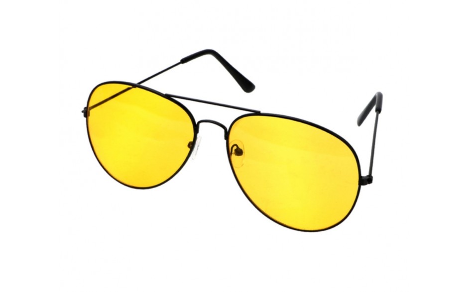 Nachtbril tegen nachtblindheid bril HaverCo / Geelgekleurde lenzen met Zwart frame / Unisex