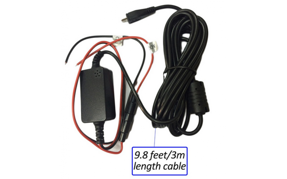 Voedingskabel 12V naar 5V MINI USB voor dashcam / Mini USB aansluiting / 3 meter / HaverCo