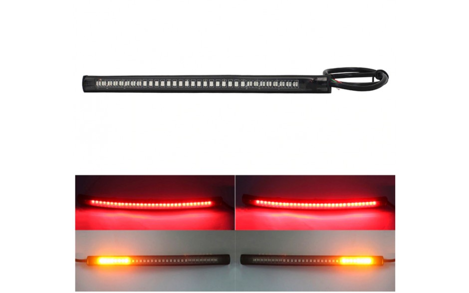 Knipperlicht en remlicht strip voor motorfiets / 19.8 cm breed / Rood remlicht + Gele knipperlichten / LED
