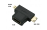 3 in 1 Micro HDMI + Mini HDMI naar HDMI kabel converter adapter voor HDTV 1080P / HaverCo