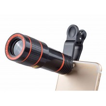 Telescoop lens met 12x vergroting Telelens voor mobiele telefoon oa iPhone en Samsung + Clip