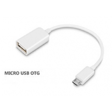 Micro USB OTG kabel adapter naar gewone USB poort / Wit