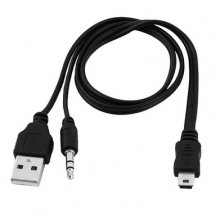 2+1 USB kabel jack 3.5mm AUX / USB Male / Mini USB 50cm
