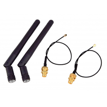 2x WiFi antenne 2.4GHz 3dBi RP-SMA Male + 2x PCI U.FL IPX naar RP SMA Male Pigtail kabel / HaverCo